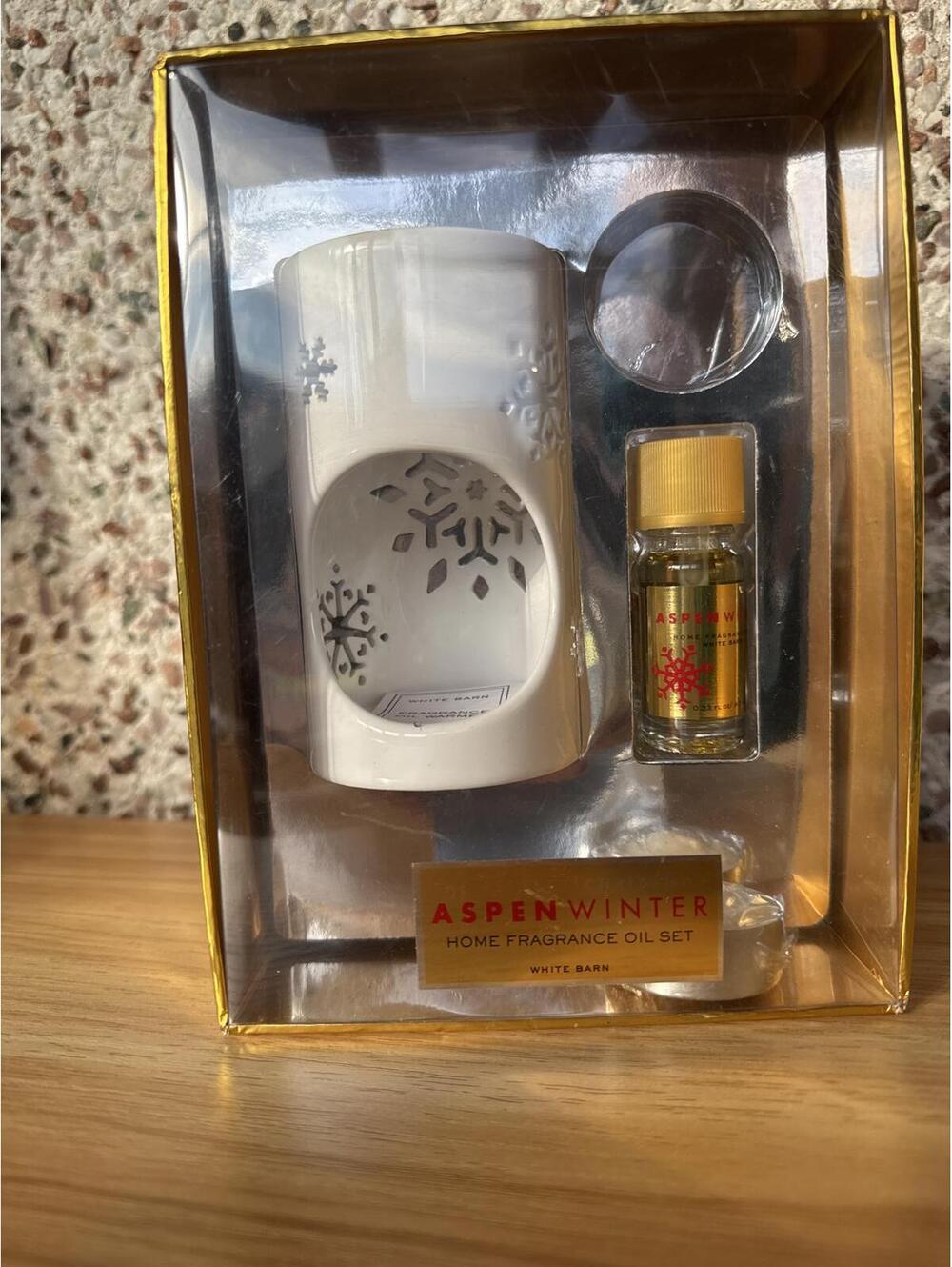 White Barn Aspen Winter Home Fragrance Oil Warmer Gift Set Vintage New